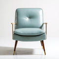 Fauteuil d'appoint en similicuir, coloris bleu clair