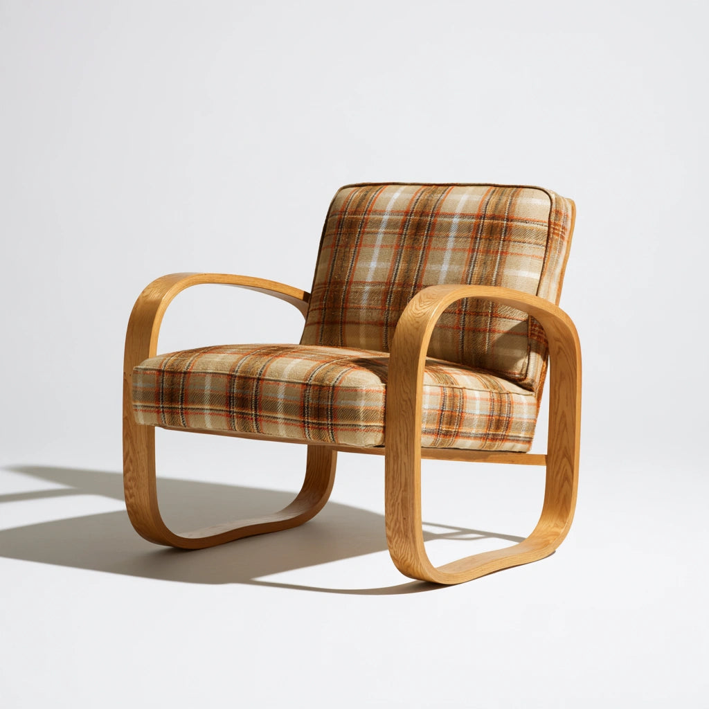 Fauteuil d'appoint en bois, coloris brun naturel