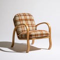 Fauteuil d'appoint en bois, coloris brun naturel