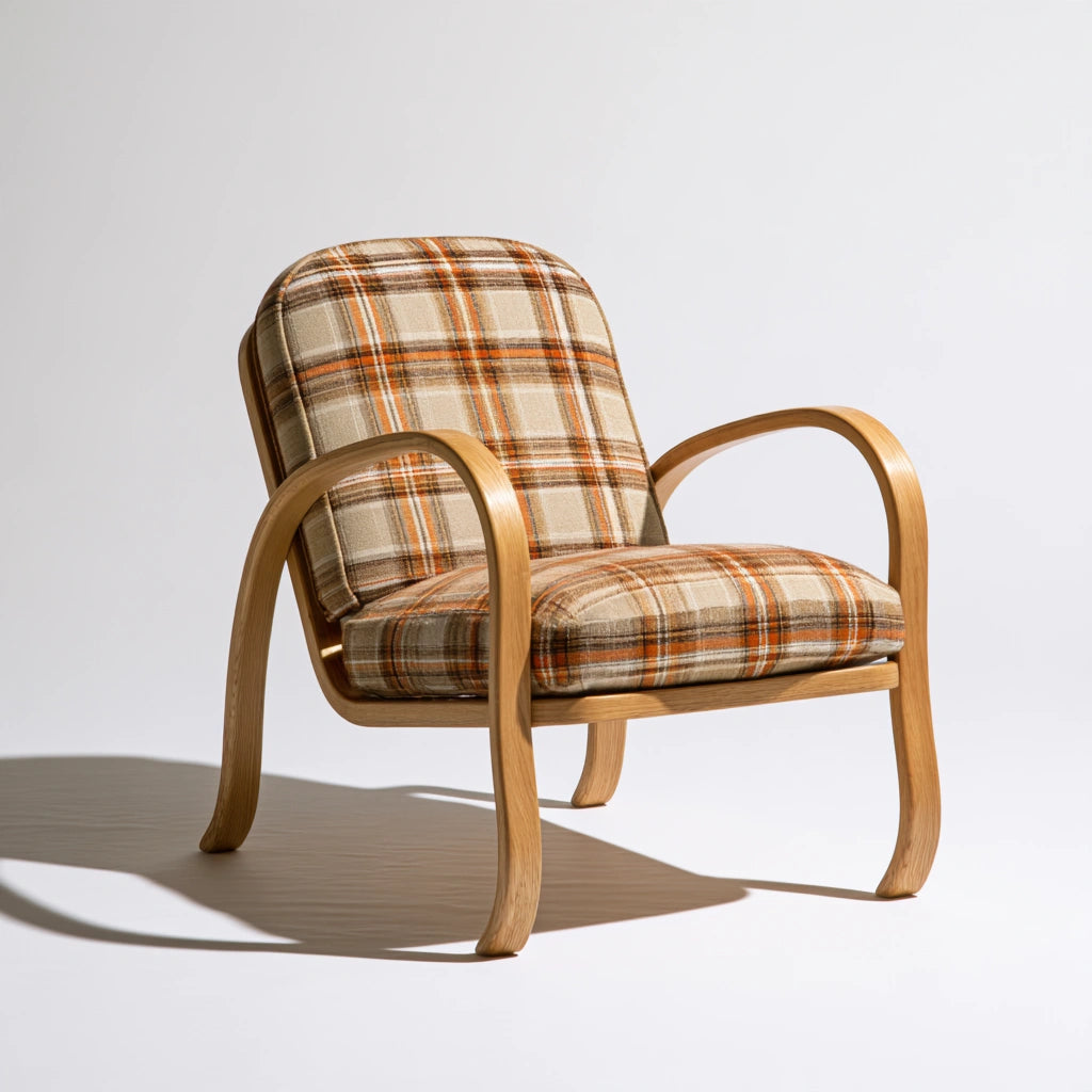 Fauteuil d'appoint en bois, coloris brun naturel