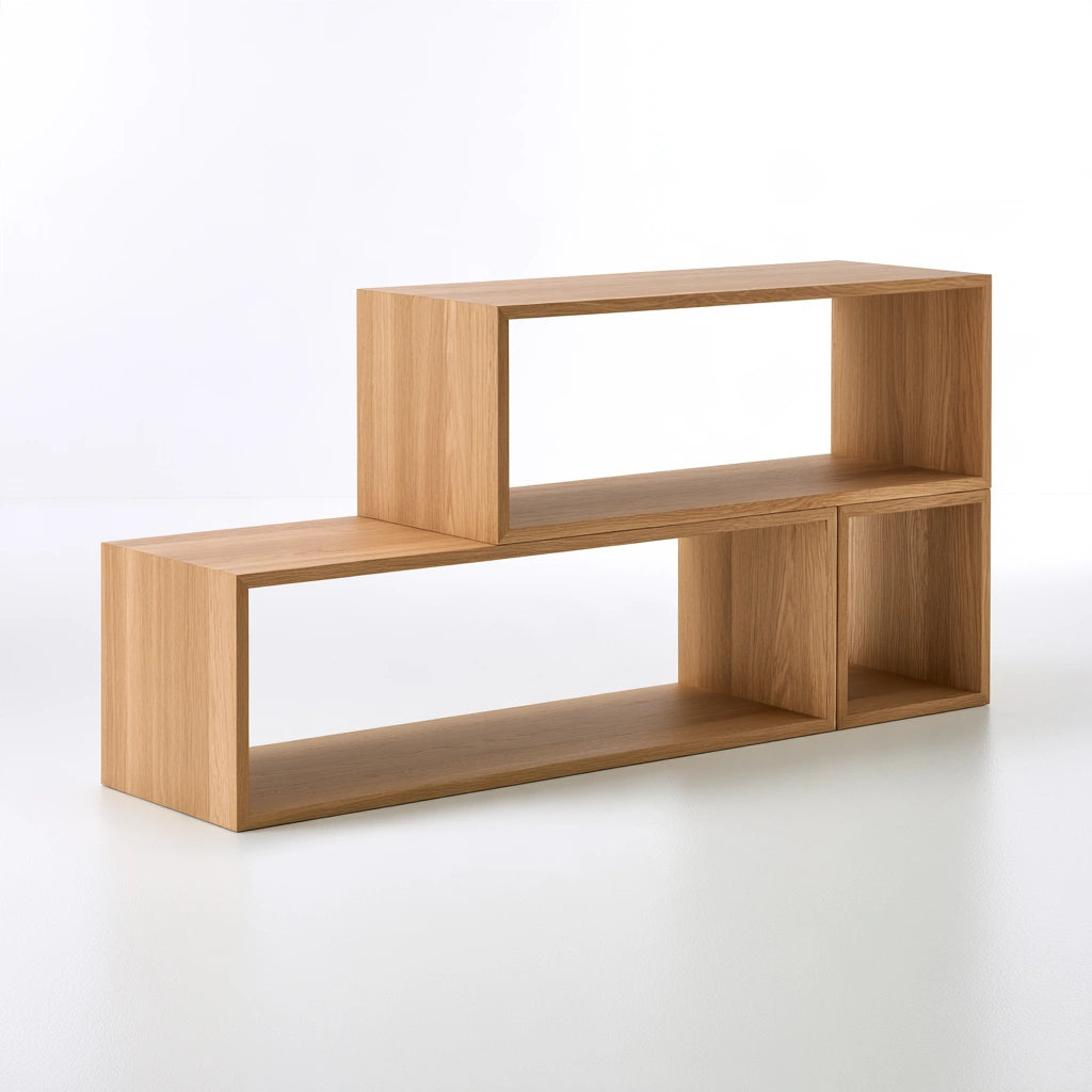 Étagère de rangement ouverte en bois, coloris brun naturel