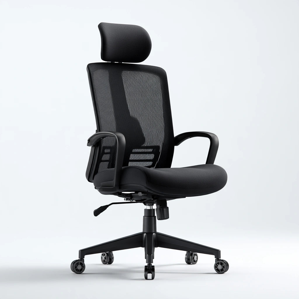 Fauteuil de bureau ergonomique aux lignes épurées, coloris noir